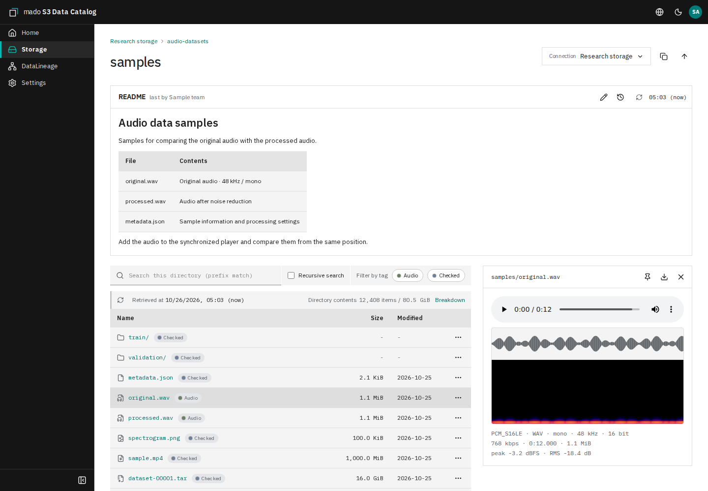 Player, waveform, and spectrogram for original.wav