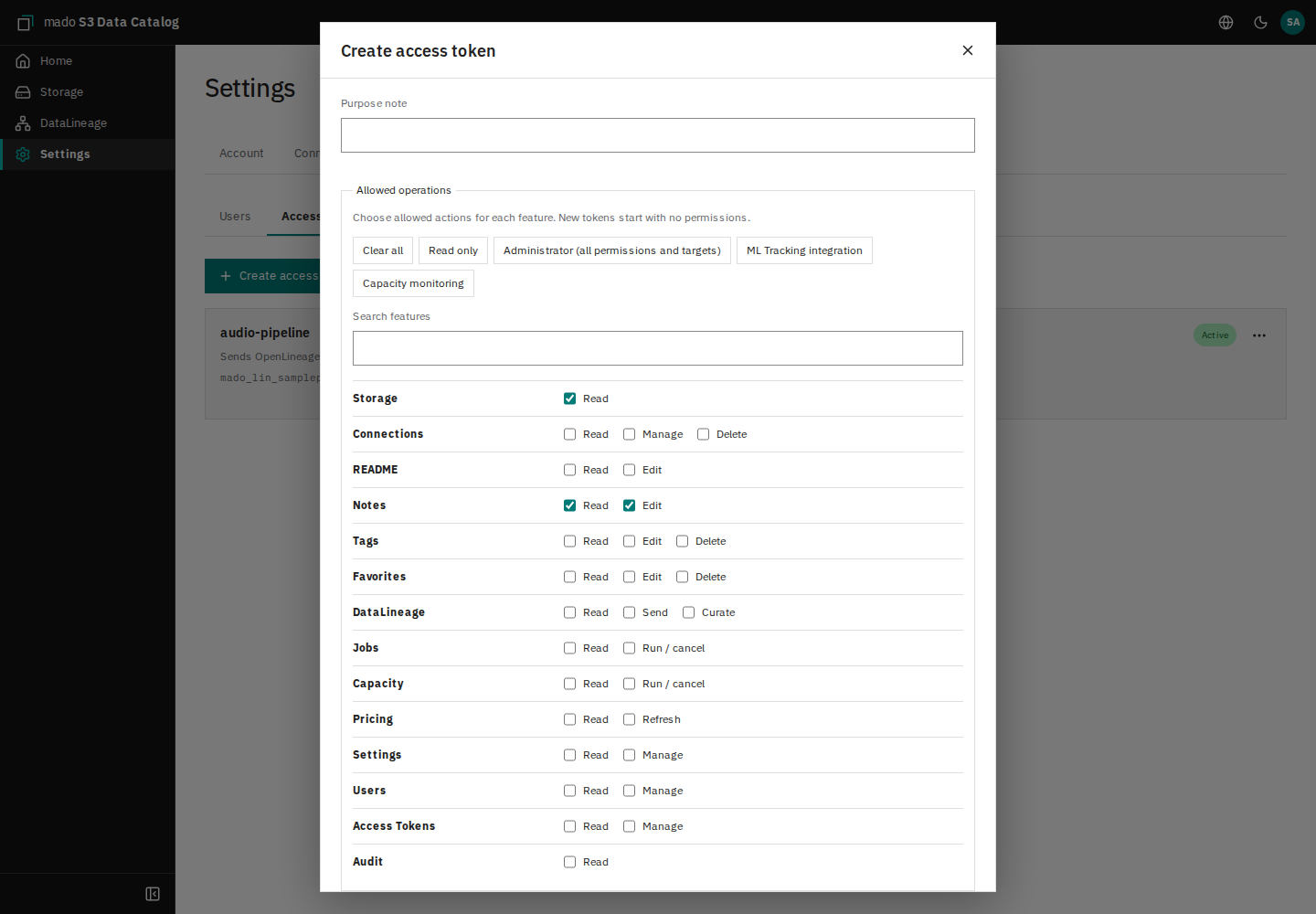 Choosing actions for each feature