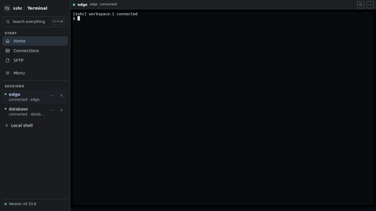 An SSH connection open in the terminal